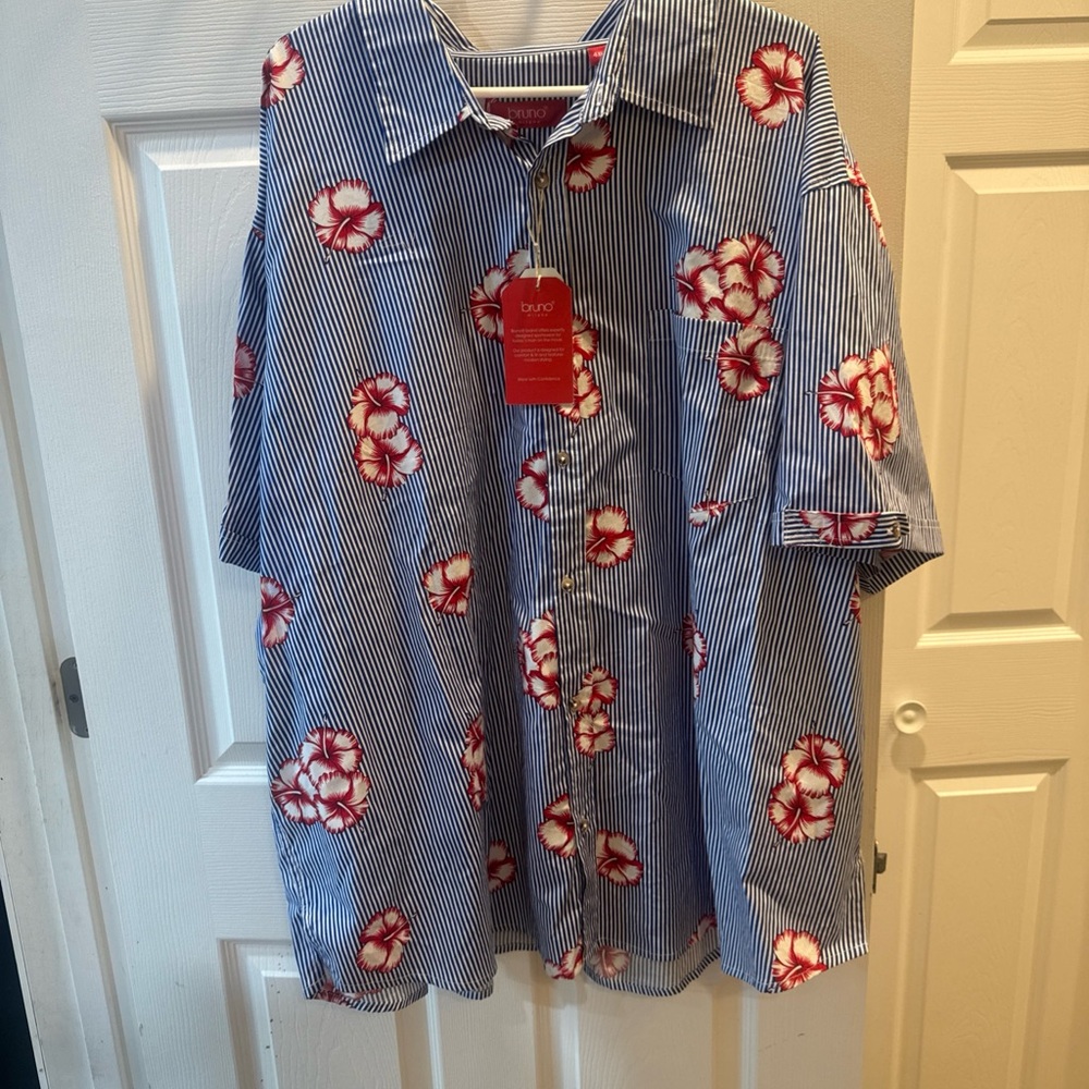 Stylish Blue and Red Floral Men's Shirt